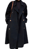 Chouyatou chouyatou Women's Winter Double Breasted Midi Long Wool Pea Coat Notch Lapel Winter Trench Coat