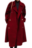 Chouyatou chouyatou Women's Winter Double Breasted Midi Long Wool Pea Coat Notch Lapel Winter Trench Coat