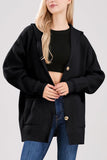 Chouyatou Women's Oversized Sailor Collar Button Cardigans Chunky Knit Long Sleeve Slouchy Sweaters Coat with Pockets