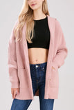 Chouyatou Women's Oversized Sailor Collar Button Cardigans Chunky Knit Long Sleeve Slouchy Sweaters Coat with Pockets