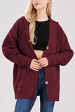 Chouyatou Women's Oversized Sailor Collar Button Cardigans Chunky Knit Long Sleeve Slouchy Sweaters Coat with Pockets