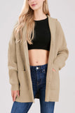 Chouyatou Women's Oversized Sailor Collar Button Cardigans Chunky Knit Long Sleeve Slouchy Sweaters Coat with Pockets