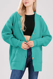 Chouyatou Women's Oversized Sailor Collar Button Cardigans Chunky Knit Long Sleeve Slouchy Sweaters Coat with Pockets
