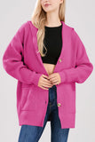 Chouyatou Women's Oversized Sailor Collar Button Cardigans Chunky Knit Long Sleeve Slouchy Sweaters Coat with Pockets