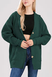 Chouyatou Women's Oversized Sailor Collar Button Cardigans Chunky Knit Long Sleeve Slouchy Sweaters Coat with Pockets