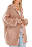 Chouyatou Women's Oversized Sailor Collar Button Cardigans Chunky Knit Long Sleeve Slouchy Sweaters Coat with Pockets