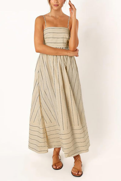 Chouyatou Women's Vintage Corduroy Babydoll Dress - Tiered A-Line Maxi With Pockets
