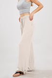 Chouyatou Wide Leg Linen Pants for Women Casual Loose Fit High Waisted Pants with Drawstrings