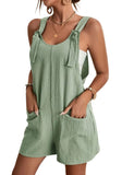 Chouyatou Womens Summer Cute Short Overalls Loose Fit Sleeveless Casual Rompers Jumpsuits Shorts