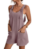 Chouyatou Womens Summer Cute Short Overalls Loose Fit Sleeveless Casual Rompers Jumpsuits Shorts