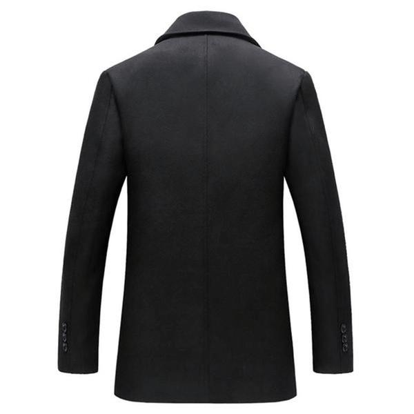 Chouyatou Men's Classic Notched Collar Double Breasted Wool