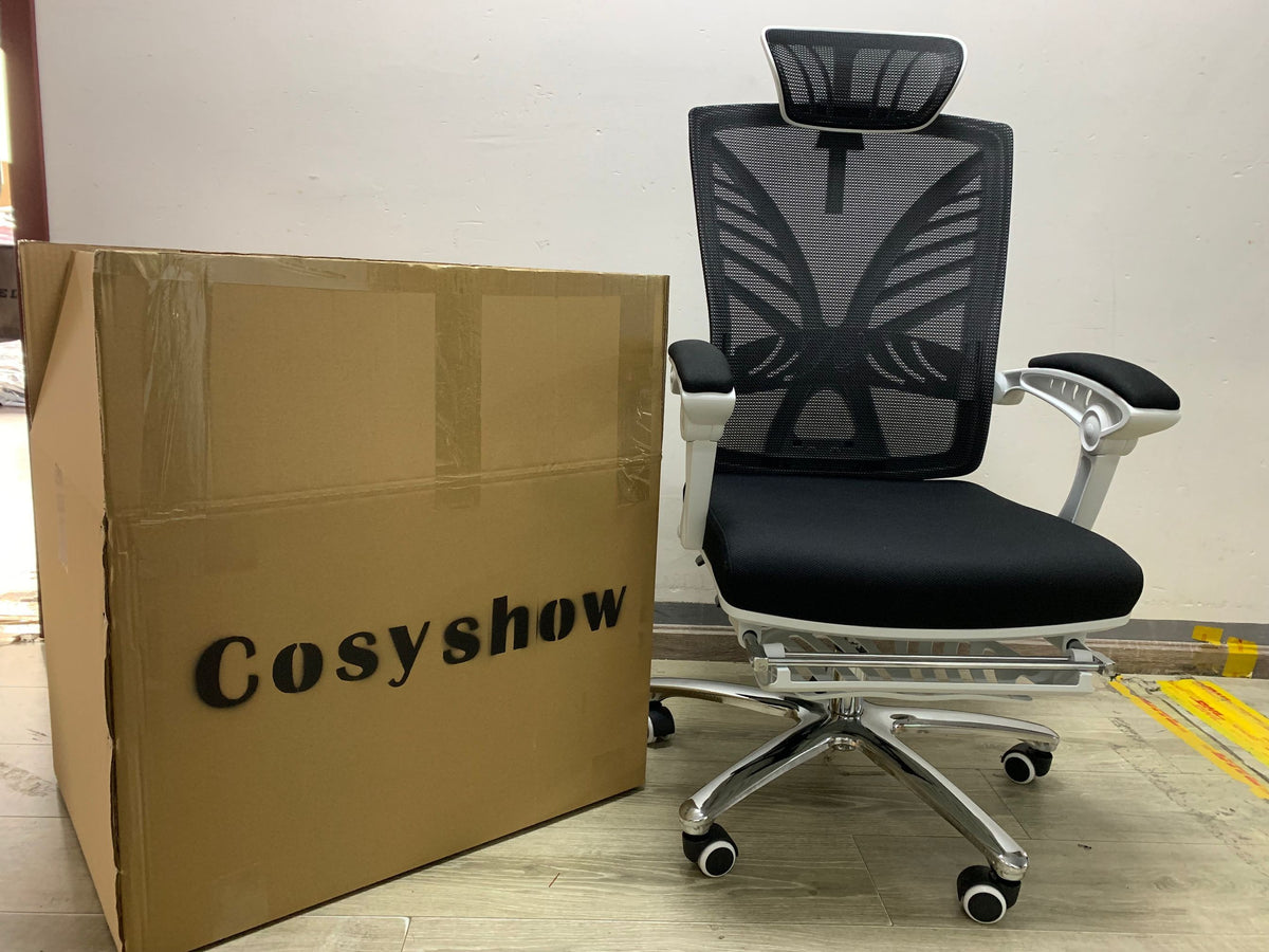 COSYSHOW Ergonomic Office Furniture Chair Adjustable Computer Desk Chair Comfy Mesh Gaming Chair Mid Back Rolling Executive Office Chair for Home Office,School