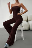 Chouyatou Tied Solid Color Bandage Sleeveless High Waisted Tube Jumpsuits