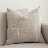 VGAMEX Cotton Linen Decorative Throw Pillow Covers Rustic Lattice Embroidery Square Cushion Cover Pillowcase for Sofa Bedroom Couch