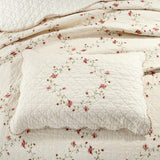 VGAMEX 3 Piece Embroidered Quilts Set Full/Queen Size Reversible Quilted Bedspread Coverlet Elegant Floral Pattern Cotton Bedding Cover with 2 Pillow Shams
