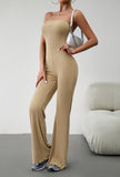 Chouyatou Tied Solid Color Bandage Sleeveless High Waisted Tube Jumpsuits