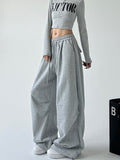 UTCOCO Women's Fuzzy Fleece Wide Leg Pants Elastic Waist Knit Pants Casual Comfy Lounge Trousers with Pockets