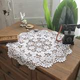 XSLIVE 6 PCS Vintage Round Lace Non-paper Dollies 15.7 Inch Handmade Crochet Placemats for Furniture Dining Room Home Kitchen and Wedding Party Decoration