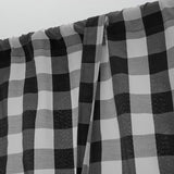 DOMOOK Grey and White Buffalo Check Tie Up Curtains Farmhouse Thermal Insulated Window Adjustable Balloon Curtain Shade for Small Window