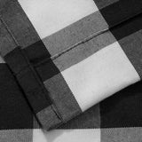 DOMOOK Grey and White Buffalo Check Tie Up Curtains Farmhouse Thermal Insulated Window Adjustable Balloon Curtain Shade for Small Window