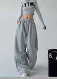 UTCOCO Women's Fuzzy Fleece Wide Leg Pants Elastic Waist Knit Pants Casual Comfy Lounge Trousers with Pockets