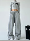 UTCOCO Women's Fuzzy Fleece Wide Leg Pants Elastic Waist Knit Pants Casual Comfy Lounge Trousers with Pockets