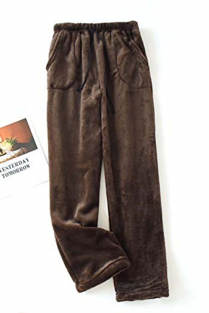 Chouyatou Womens Plaid Fluffy Pajama Pants Fuzzy Fleece Cozy Lounge Pants with Pockets Winter Warm Pj Bottoms
