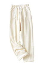 Chouyatou Womens Plaid Fluffy Pajama Pants Fuzzy Fleece Cozy Lounge Pants with Pockets Winter Warm Pj Bottoms