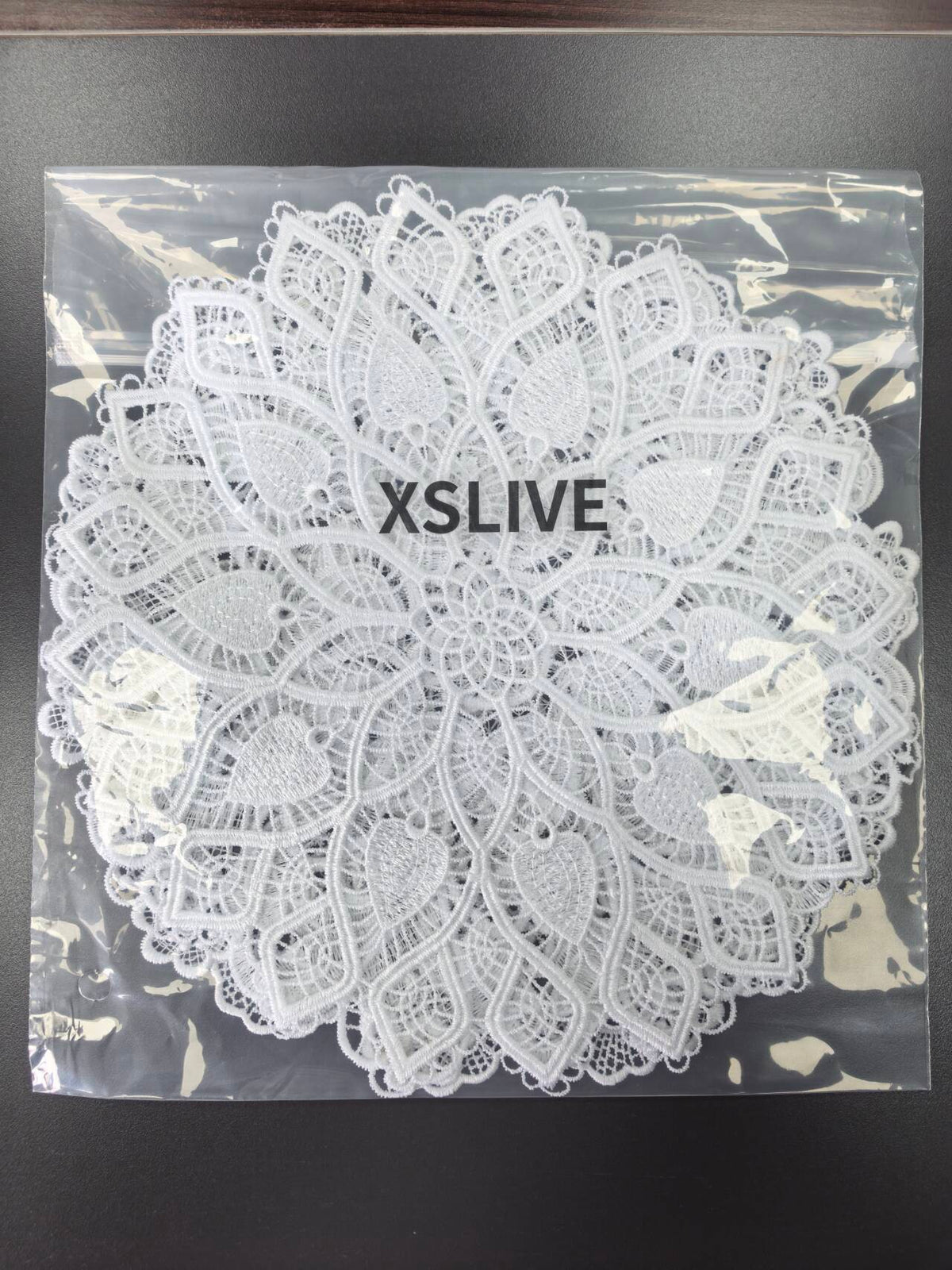 XSLIVE 6 PCS Vintage Round Lace Non-paper Dollies 15.7 Inch Handmade Crochet Placemats for Furniture Dining Room Home Kitchen and Wedding Party Decoration