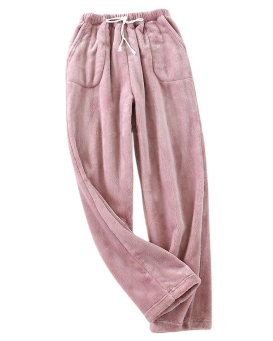 Chouyatou Womens Plaid Fluffy Pajama Pants Fuzzy Fleece Cozy Lounge Pants with Pockets Winter Warm Pj Bottoms
