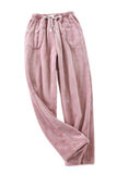 Chouyatou Womens Plaid Fluffy Pajama Pants Fuzzy Fleece Cozy Lounge Pants with Pockets Winter Warm Pj Bottoms