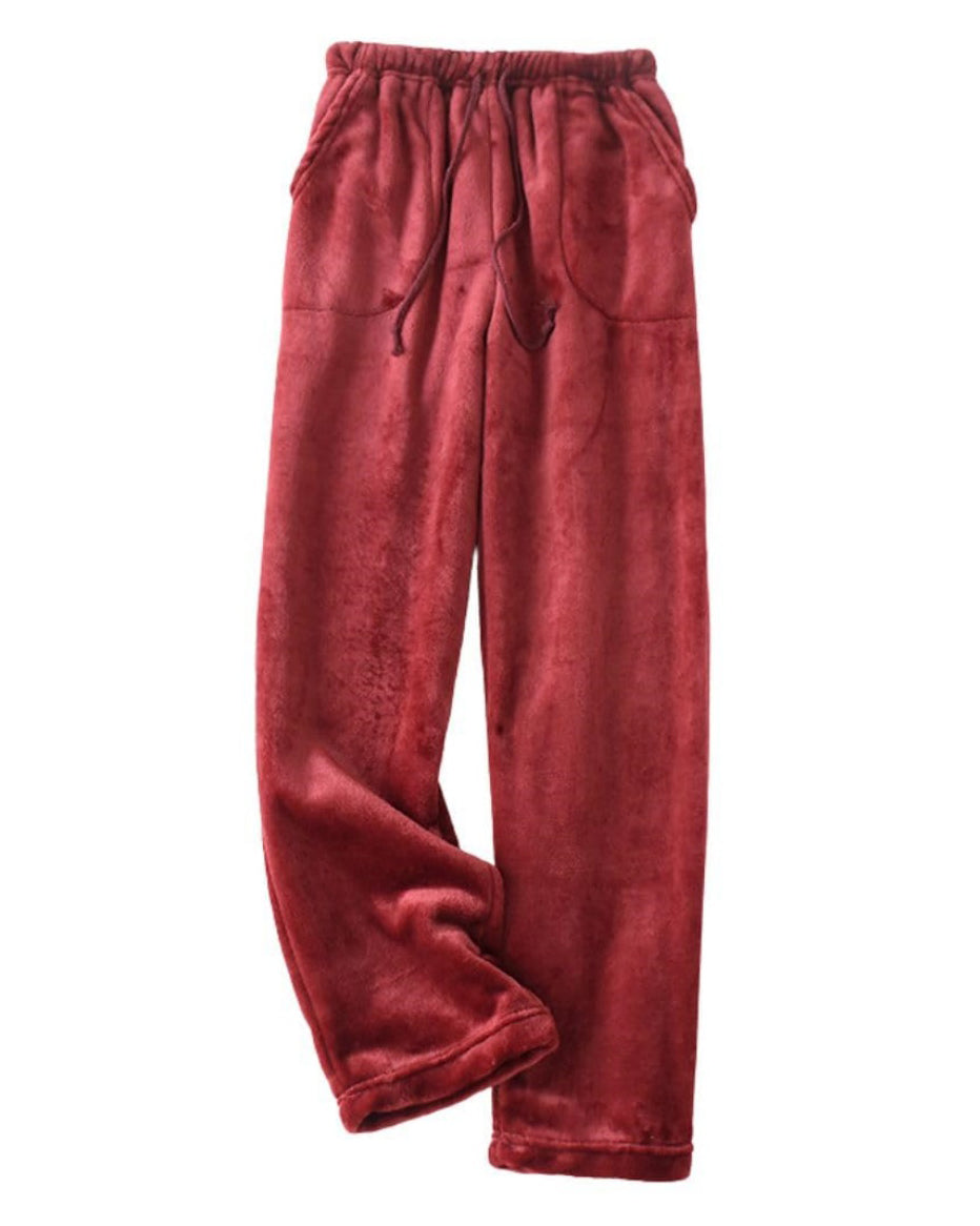 Chouyatou Womens Plaid Fluffy Pajama Pants Fuzzy Fleece Cozy Lounge Pants with Pockets Winter Warm Pj Bottoms