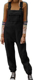 Chouyatou Womens Fuzzy Fleece Overall Jumpsuits Casual Loose Fit Winter Sherpa Bib Overalls with Pockets