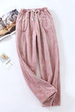 Chouyatou Womens Plaid Fluffy Pajama Pants Fuzzy Fleece Cozy Lounge Pants with Pockets Winter Warm Pj Bottoms