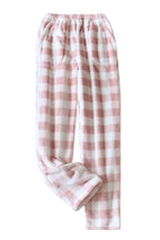 Chouyatou Womens Plaid Fluffy Pajama Pants Fuzzy Fleece Cozy Lounge Pants with Pockets Winter Warm Pj Bottoms
