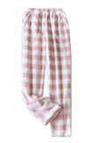 Chouyatou Womens Plaid Fluffy Pajama Pants Fuzzy Fleece Cozy Lounge Pants with Pockets Winter Warm Pj Bottoms