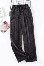 Chouyatou Womens Plaid Fluffy Pajama Pants Fuzzy Fleece Cozy Lounge Pants with Pockets Winter Warm Pj Bottoms