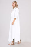 Chouyatou Summer Dresses for Women 2025 Casual Loose Split Long Sleeve Button Down Maxi Shirt Dress