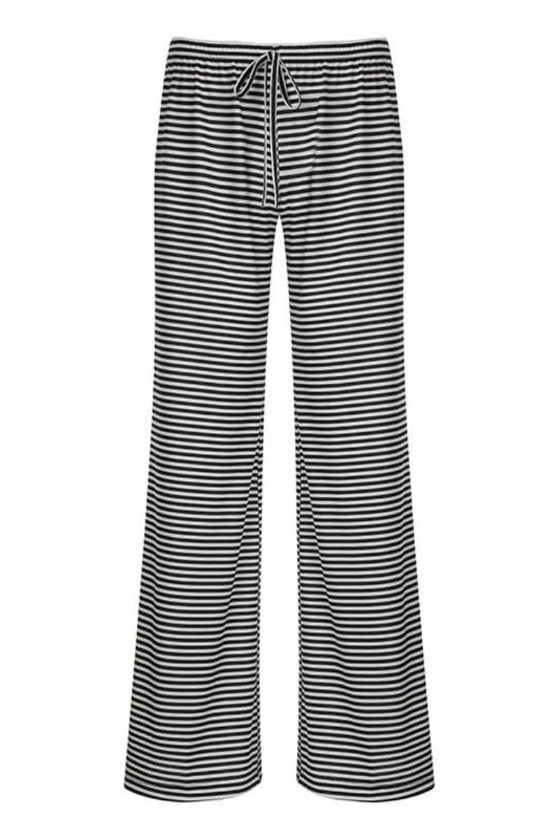 Chouyatou Womens Comfy Pajama Pants Striped Low Waisted Lounge Pants Elastic Waist Drawstring Long Trousers