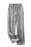 Chouyatou Womens Plaid Fluffy Pajama Pants Fuzzy Fleece Cozy Lounge Pants with Pockets Winter Warm Pj Bottoms