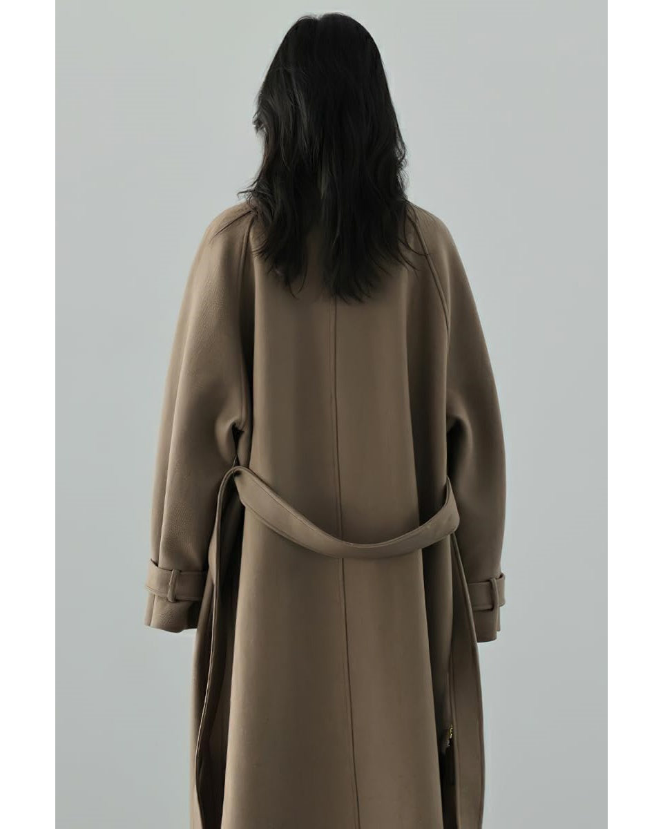 Chouyatou Women's Winter Hidden Single Breasted Wool Coat Raglan Sleeve Business Long Wool Overcoat