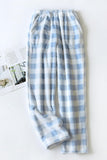 Chouyatou Womens Plaid Fluffy Pajama Pants Fuzzy Fleece Cozy Lounge Pants with Pockets Winter Warm Pj Bottoms