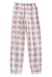 Chouyatou Womens Plaid Fluffy Pajama Pants Fuzzy Fleece Cozy Lounge Pants with Pockets Winter Warm Pj Bottoms