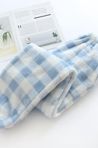 Chouyatou Womens Plaid Fluffy Pajama Pants Fuzzy Fleece Cozy Lounge Pants with Pockets Winter Warm Pj Bottoms