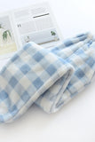 Chouyatou Womens Plaid Fluffy Pajama Pants Fuzzy Fleece Cozy Lounge Pants with Pockets Winter Warm Pj Bottoms