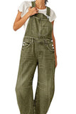 Chouyatou Women Y2k Baggy Barrel Jeans Overalls Wide Leg Denim Pants Bib Overalls Jumpsuit Boyfriend Patchwork Jeans