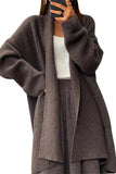 Chouyatou Women's Chunky Open Front Long Cardigan Lightweight Long Sleeve Coatigan Sweater