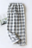 Chouyatou Womens Plaid Fluffy Pajama Pants Fuzzy Fleece Cozy Lounge Pants with Pockets Winter Warm Pj Bottoms