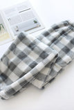 Chouyatou Womens Plaid Fluffy Pajama Pants Fuzzy Fleece Cozy Lounge Pants with Pockets Winter Warm Pj Bottoms
