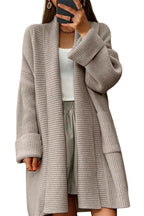 Chouyatou Women's Chunky Open Front Long Cardigan Lightweight Long Sleeve Coatigan Sweater